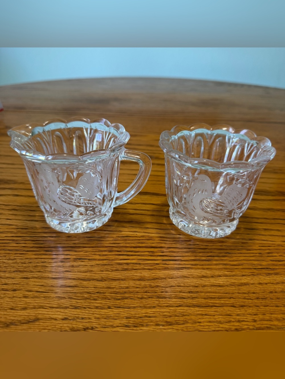 Vtg European Collection 24% Lead Crystal Frosted/etched Bird Sugar & Creamer - Picture 1 of 9